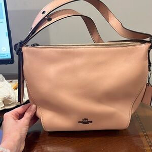 Coach leather shoulder or cross body bag.